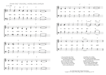 Hymn score of: Sohn des Vaters, Herr der Ehren (Albert Knapp/Johannes Thomas Rüegg)