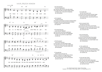 Hymn score of: Nur frisch hinein (Michael Kongehl/Johannes Thomas Rüegg)