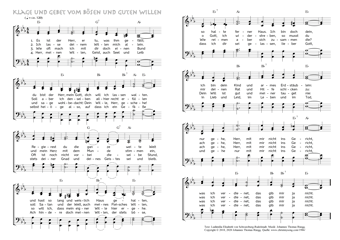 Hymn score of: Es ist der Herr, er tu, was ihm gefällt - Klage und Gebet vom bösen und guten Willen (Ludämilia Elisabeth von Schwarzburg-Rudolstadt/Johannes Thomas Rüegg)