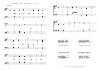 Hymn score of: Amen! Jesus han skal råde (Niels Brorson/Johannes Thomas Rüegg)