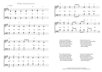 Hymn score of: Süßes Evangelium (Benjamin Schmolck/Johannes Thomas Rüegg)