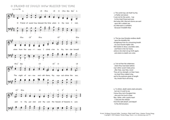 Hymn score of: O Friend of souls! how blessed the time (Wolfgang Christoph Deßler/Philip Schaff/Johannes Thomas Rüegg)