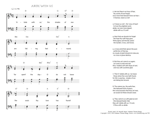 Hymn score of: Abide with us, the shades of eve - Abide with us (John S. B. Monsell/Johannes Thomas Rüegg)