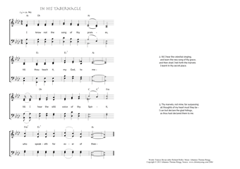 Hymn score of: I know not the song of thy praises - A new song (Frances Bevan/Johannes Thomas Rüegg)